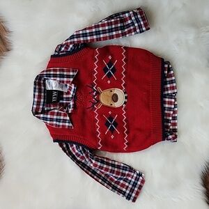 Holiday shirt and vest outfit, 3-6M